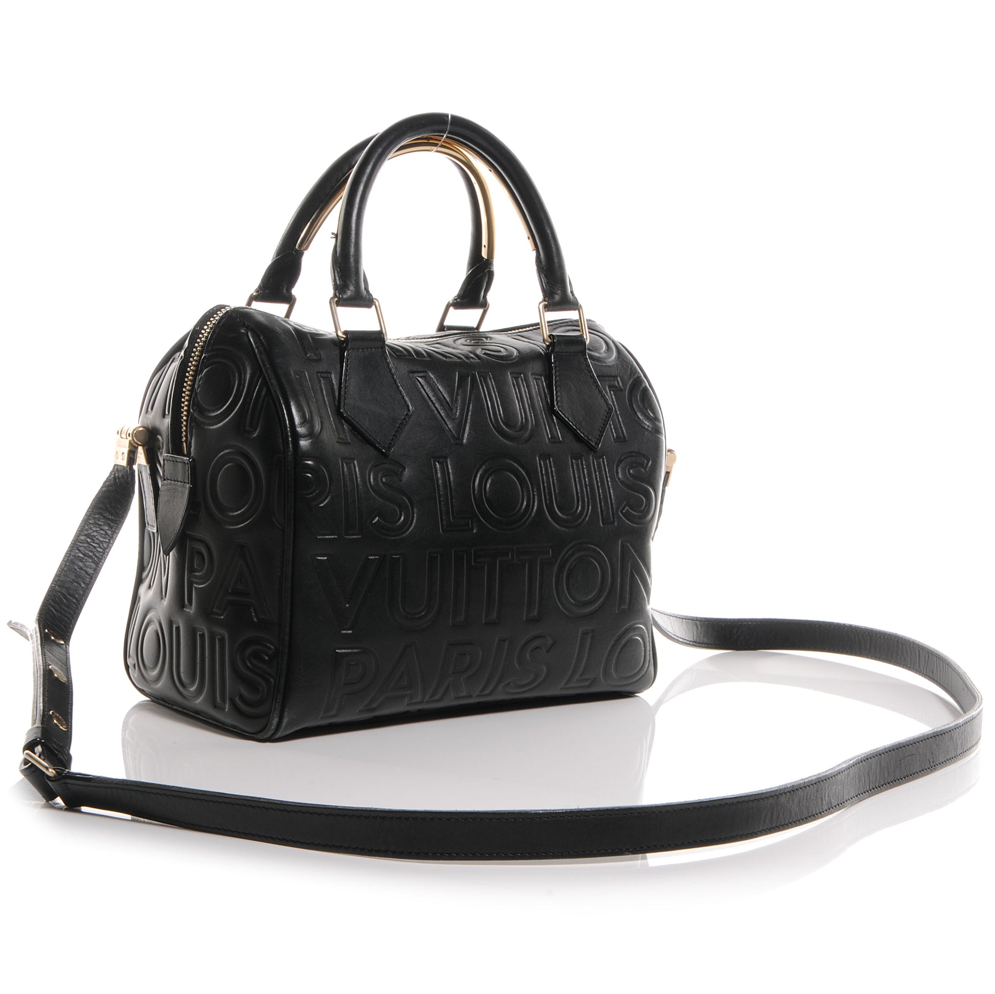 Louis Vuitton Calfskin Embossed Mini Cube Speedy Black 3 of 7