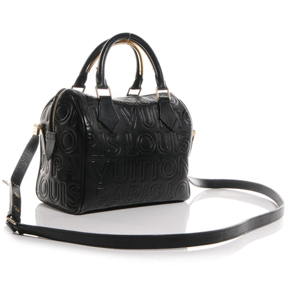 Louis Vuitton Calfskin Embossed Mini Cube Speedy Black 3 of 7