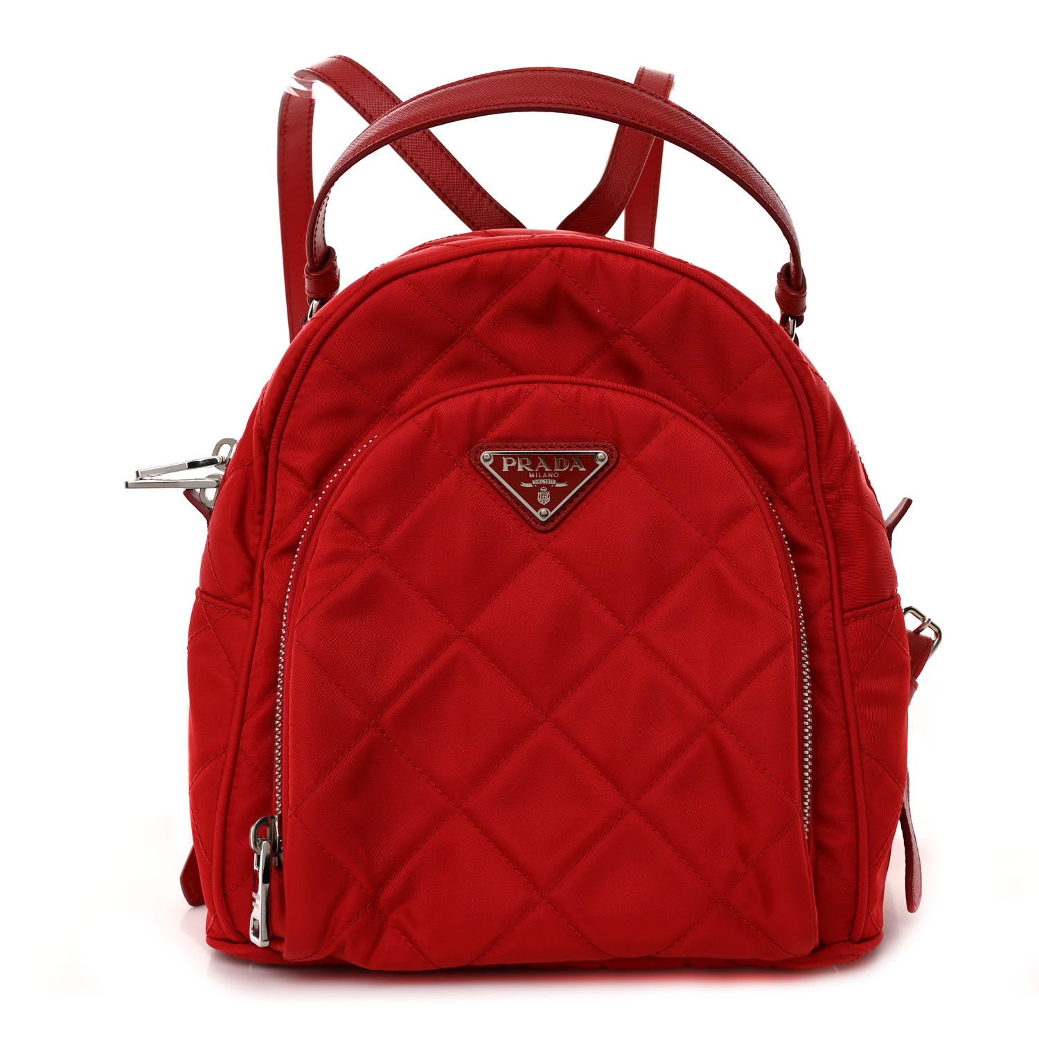 Prada Nylon Tessuto Impuntu Quilted Backpack Rosso 1 of 9