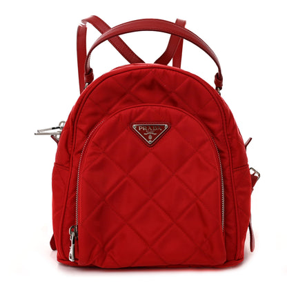Prada Nylon Tessuto Impuntu Quilted Backpack Rosso 1 of 9