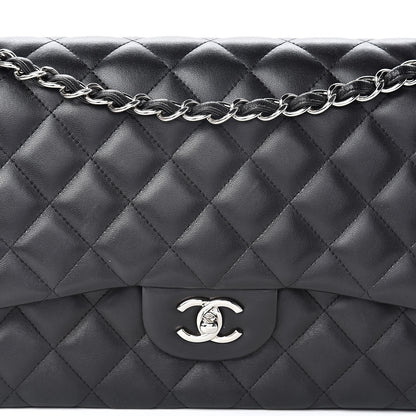 Chanel Lambskin Quilted Jumbo Double Flap Black 8 of 10