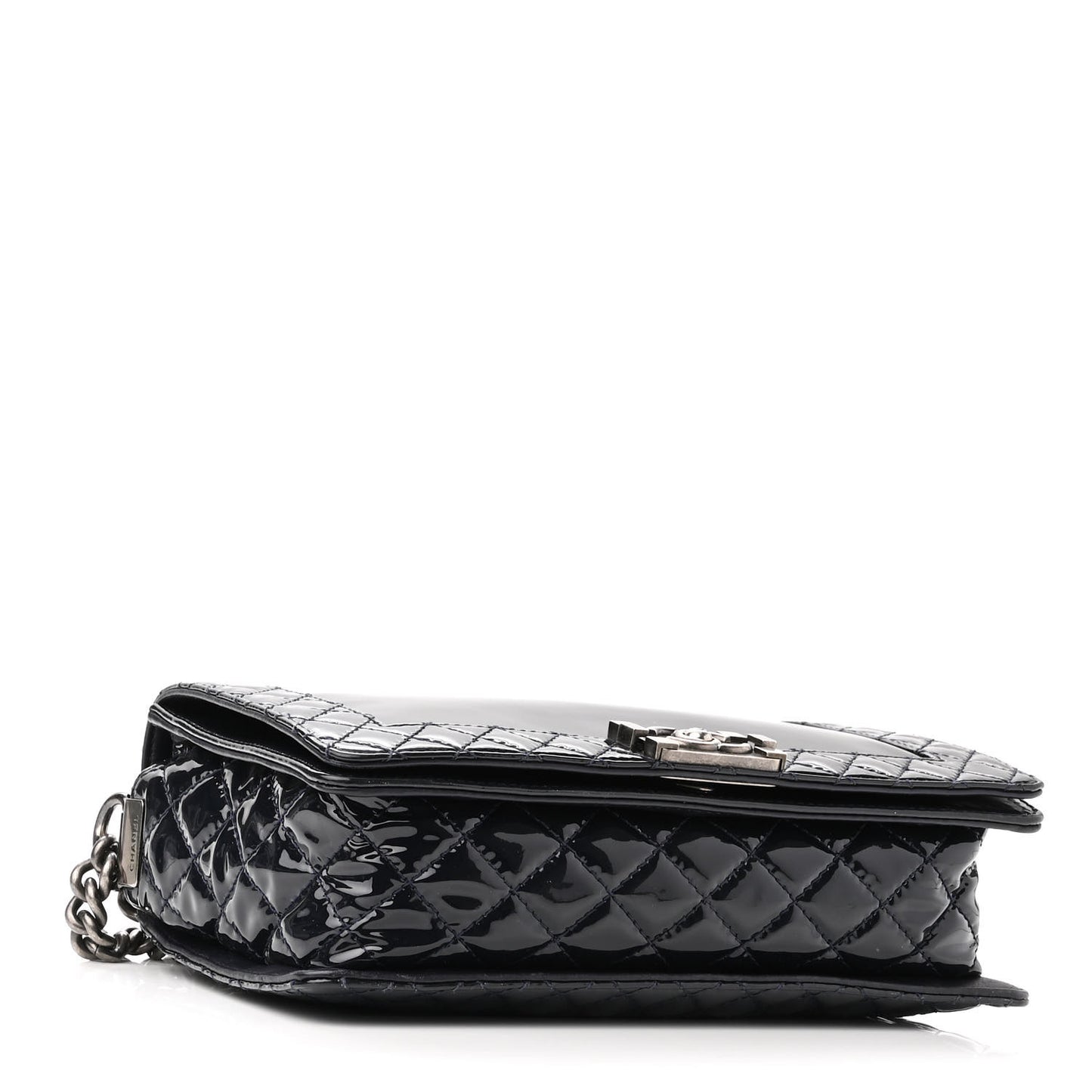 Patent New Medium Boy Reverso Flap Navy