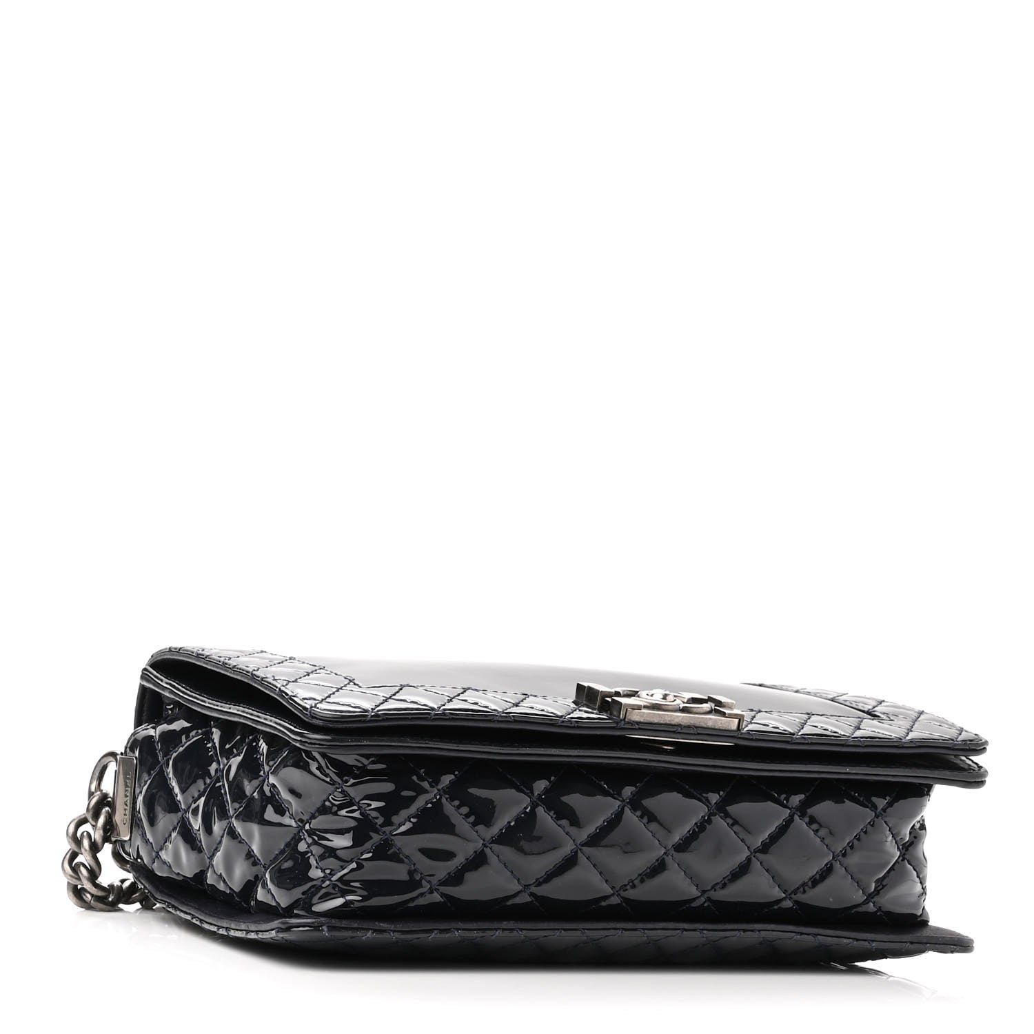 Chanel Patent New Medium Boy Reverso Flap Navy 4 of 10