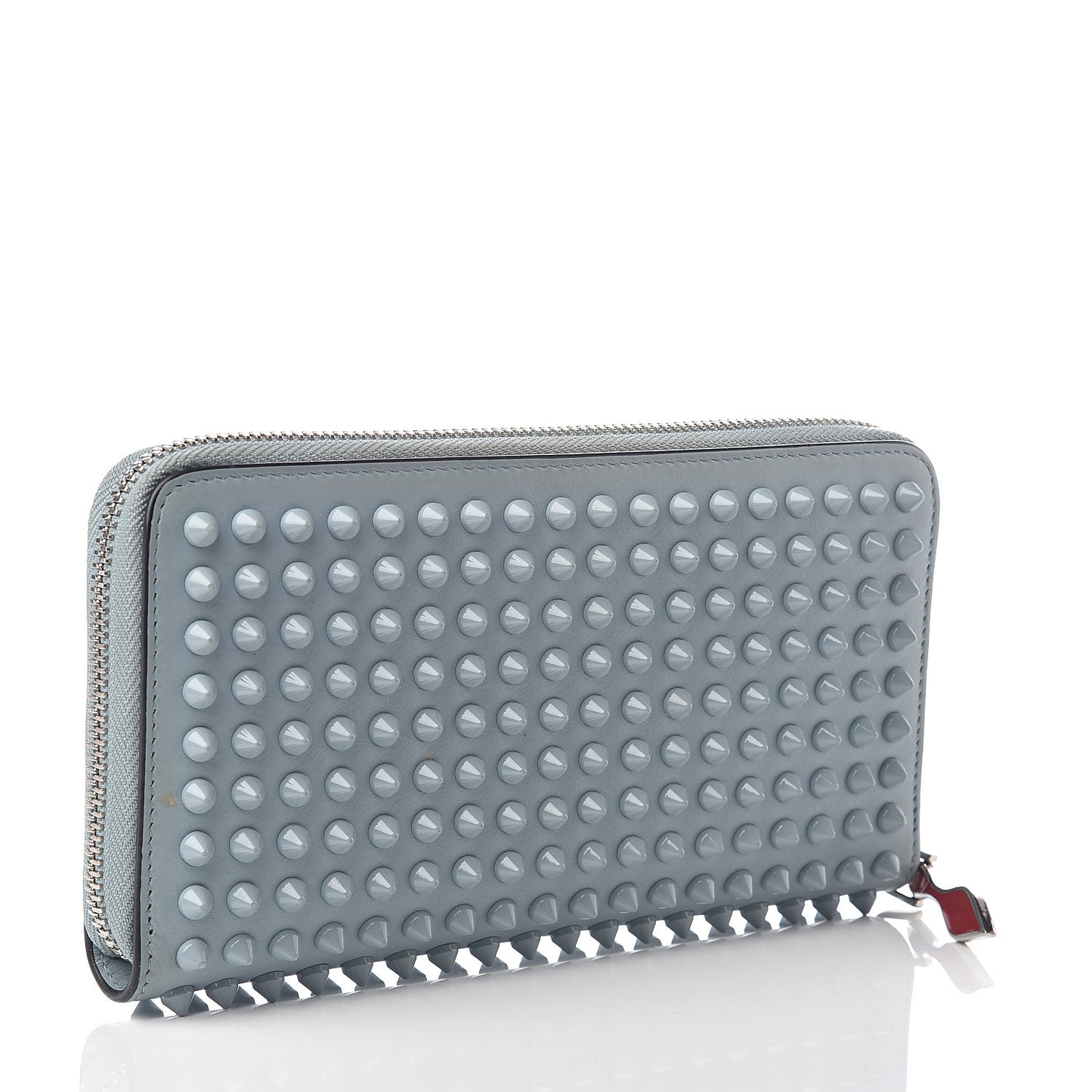 Calfskin Panettone Spiked Zip Around Wallet Horizon