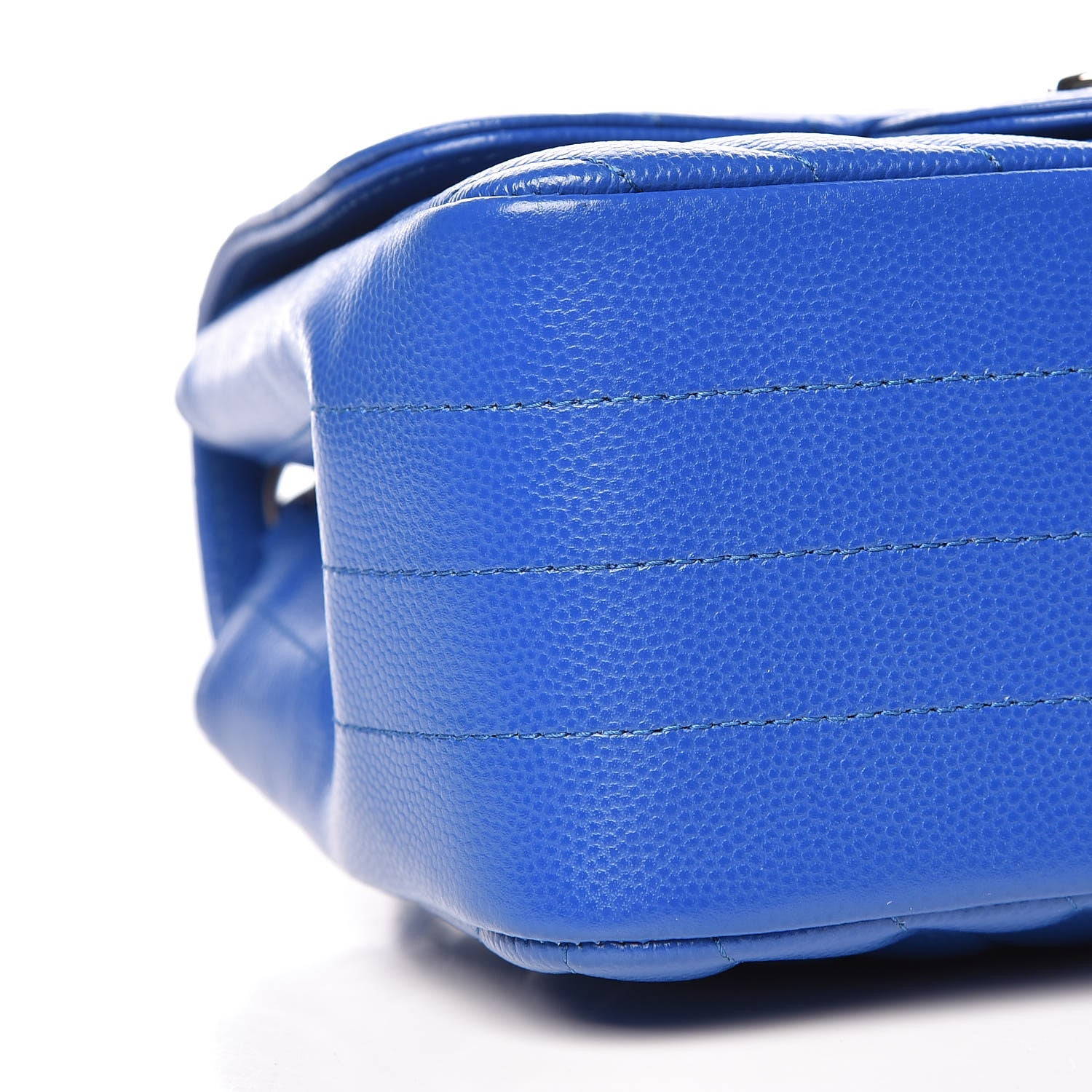 Chanel Caviar Chevron Quilted Mini Square Flap Blue 8 of 10