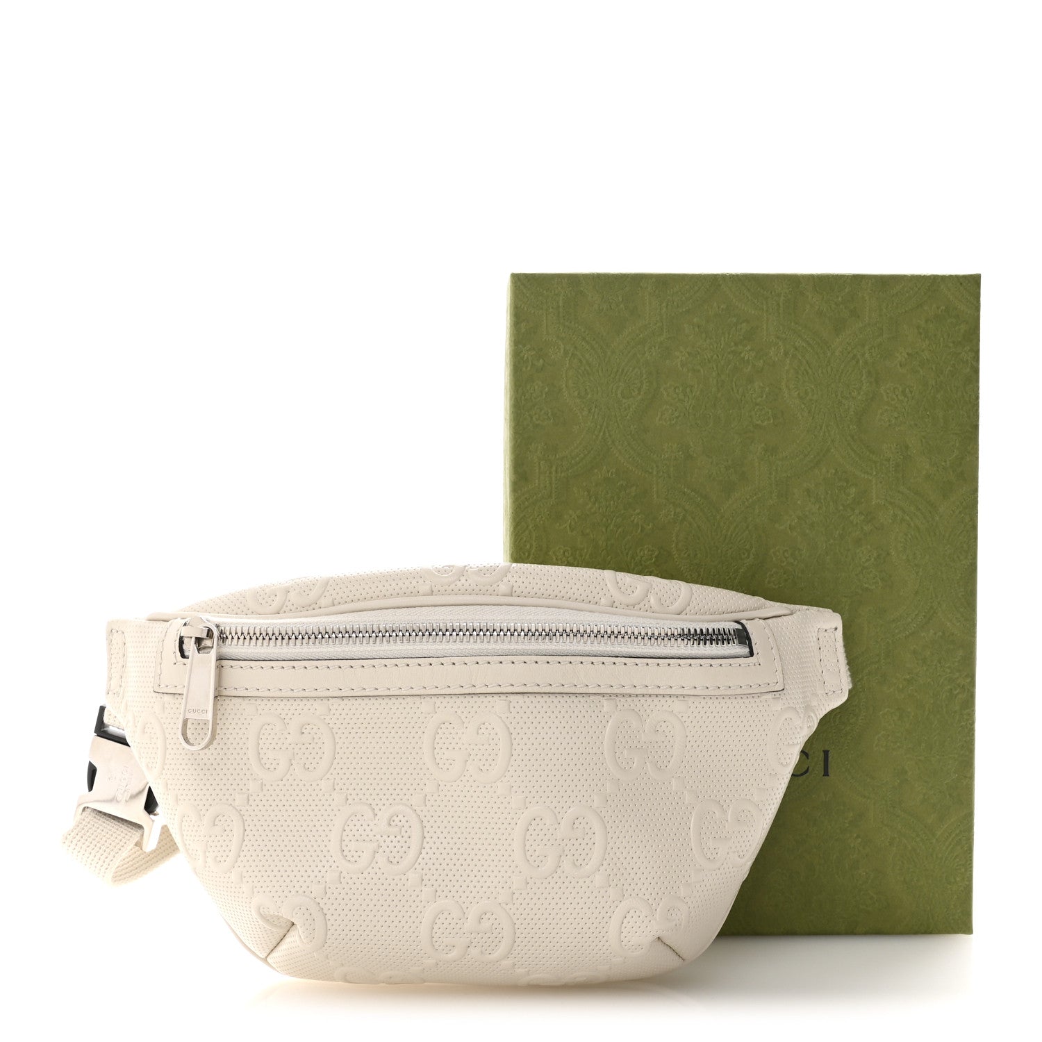 Gucci Calfskin GG Tennis Embossed Belt Bag Mystic White 11 of 11