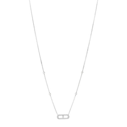 Messika 18K White Gold Diamond Move Uno Pave Necklace 1 of 5