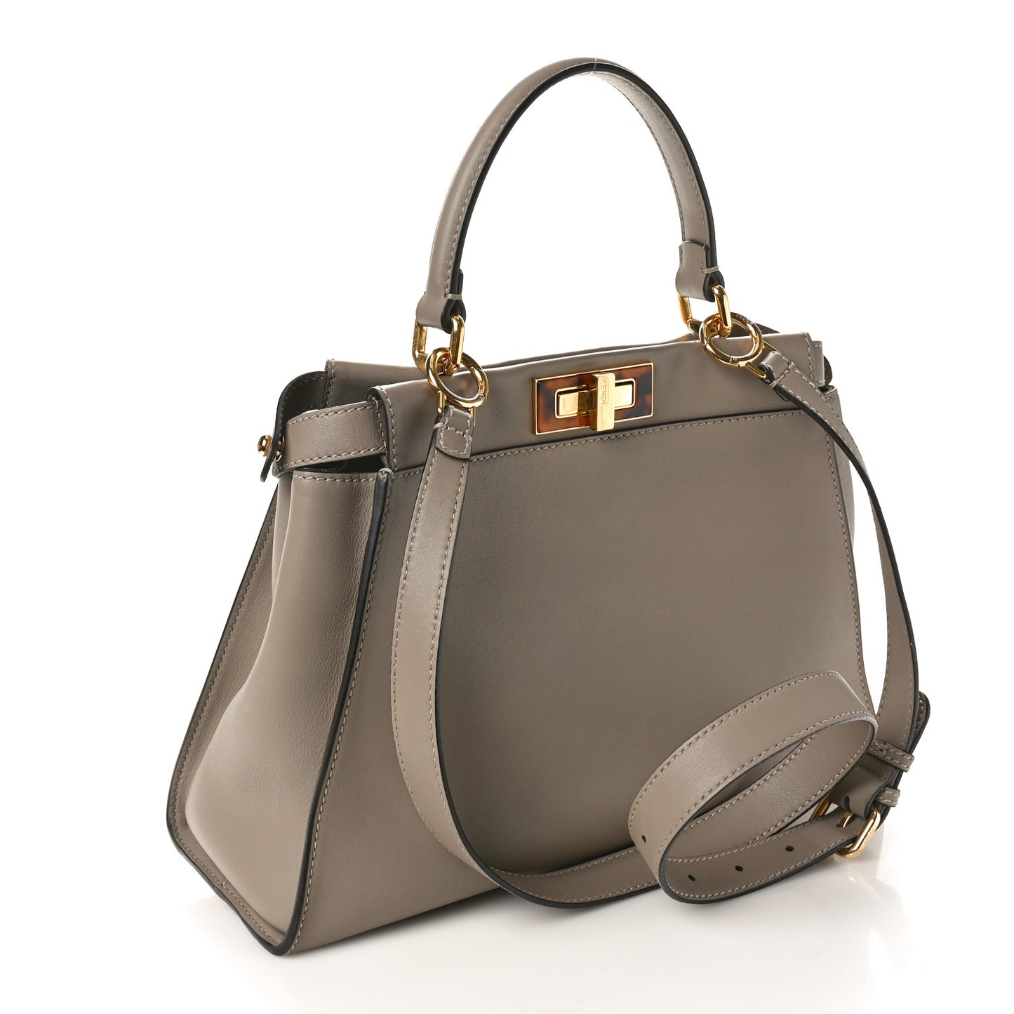 Vitello Seta Plexiglass Tortoise Medium Peekaboo Iconic Satchel Tortora