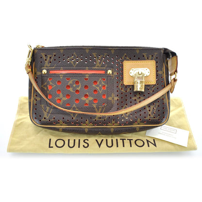 Louis Vuitton Monogram Perforated Pochette Accessories Bag Orange 6 of 10
