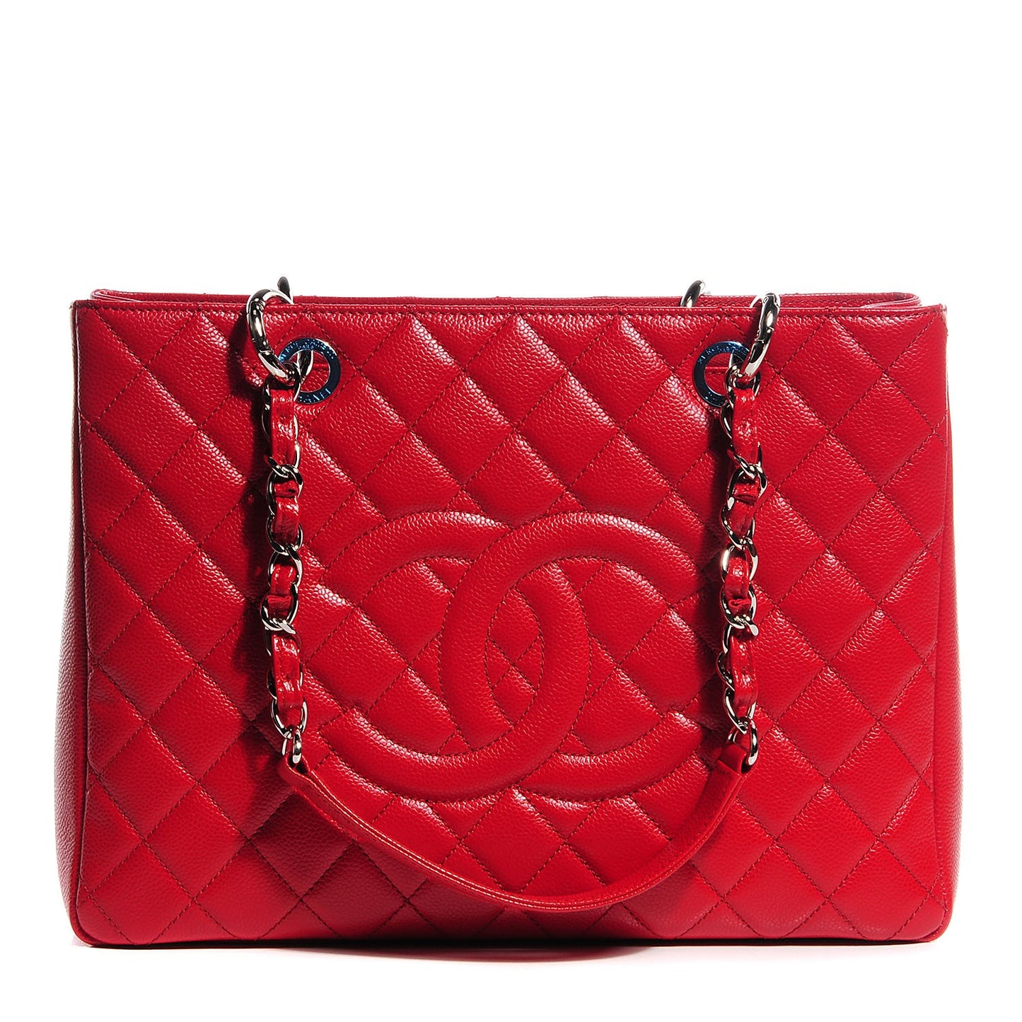 Caviar Quilted Grand Shopping Tote GST Red