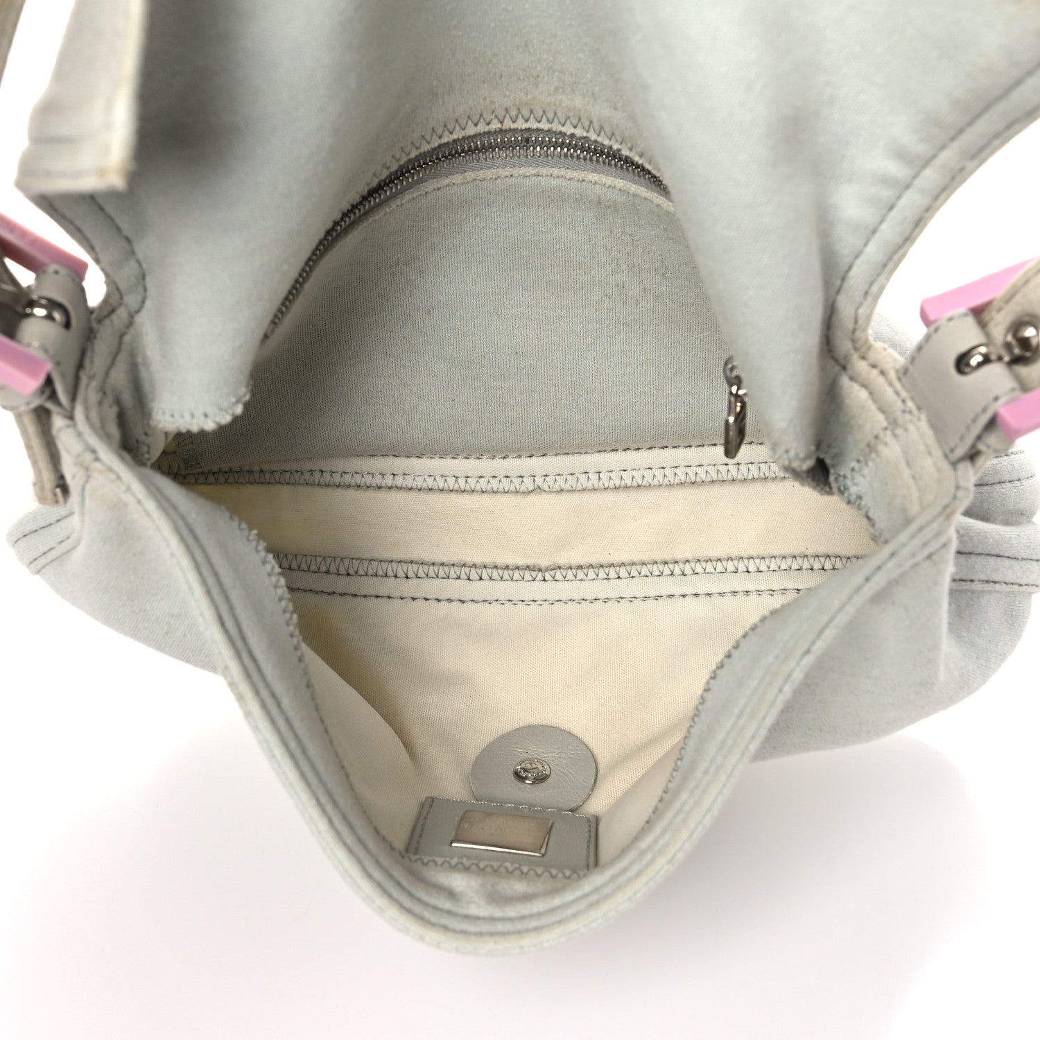 Fendi Jersey Baguette Light Blue Pink 5 of 16