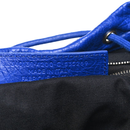 Balenciaga Agneau Classic Silver Hardware S Traveler Backpack Bleu Lazuli 7 of 9