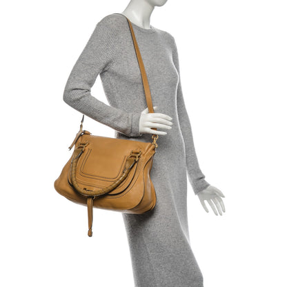 Chloe Calfskin Medium Marcie Satchel Sand Shell 2 of 8