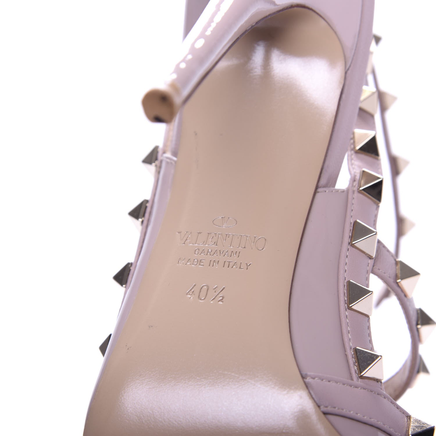 Valentino Garavani Patent Rockstud Ankle Strap Pumps 40.5 Poudre 8 of 10