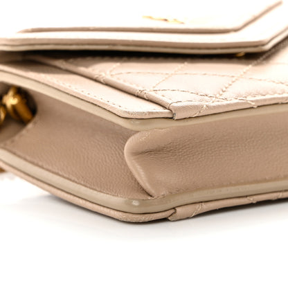 Saint Laurent Lambskin Quilted Monogram Micro Gaby Crossbody Bag Beige 10 of 18