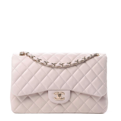Chanel Lambskin Quilted Jumbo Double Flap Light Pink 1 of 14