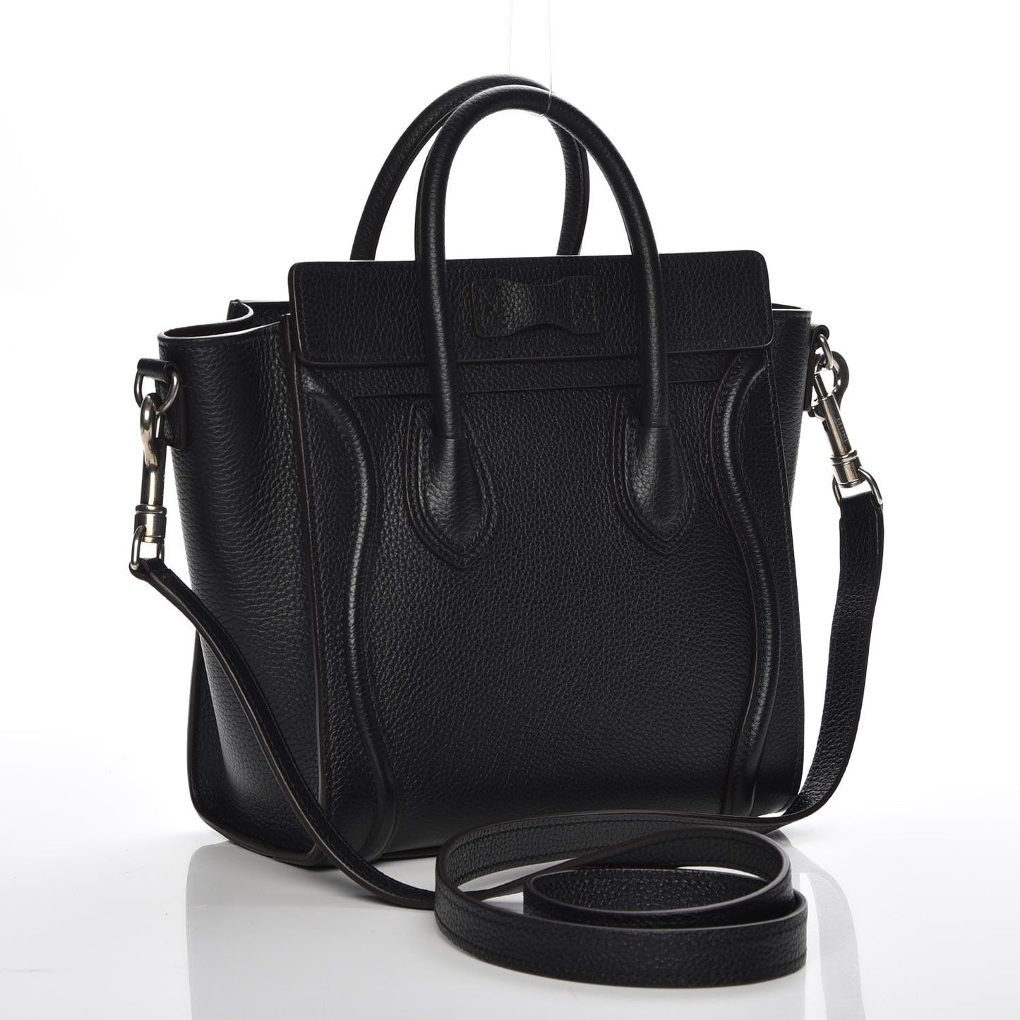 Drummed Calfskin Nano Luggage Black