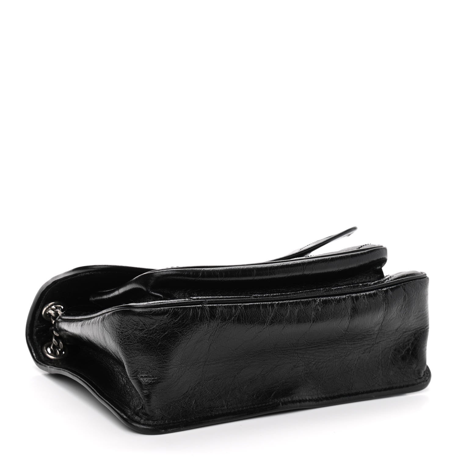 Saint Laurent Crinkled Calfskin Matelasse Monogram Medium Niki Chain Satchel Black 4 of 12