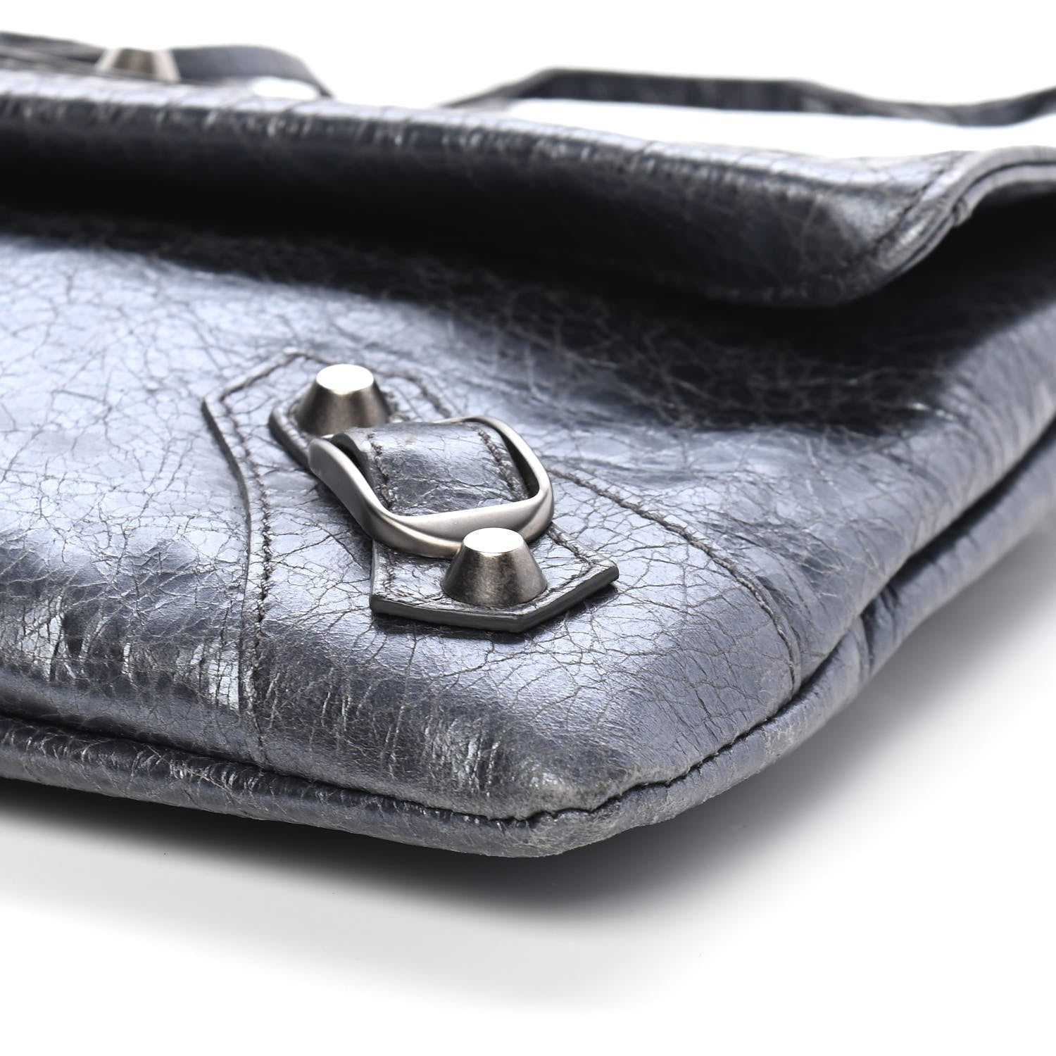 Balenciaga Agneau Classic Hardware Envelope Clutch Gris Hematite 9 of 10