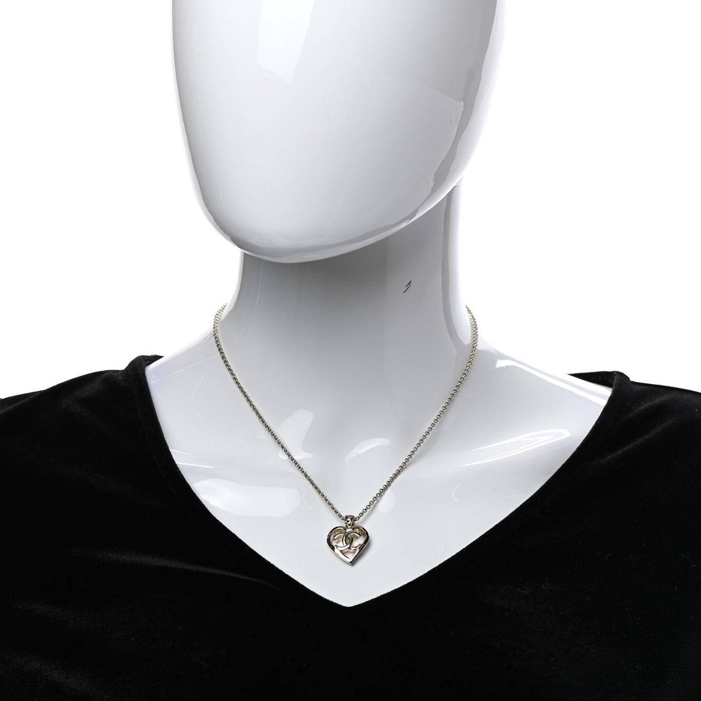CC Heart Chain Pendant Necklace Gold