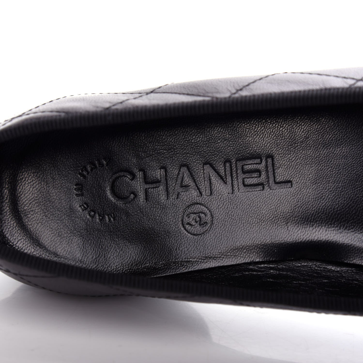 Chanel Lambskin Quilted Cambon Ballerina Flats 35.5 Black 8 of 12