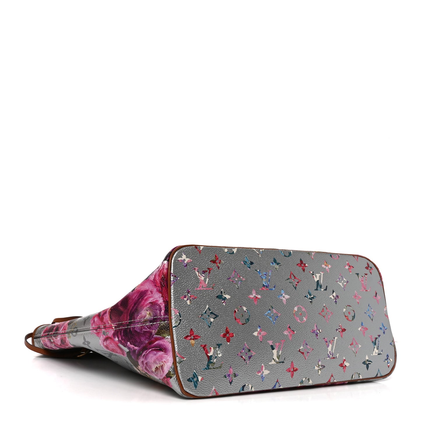Metallic Monogram LV Garden Neverfull MM Silver