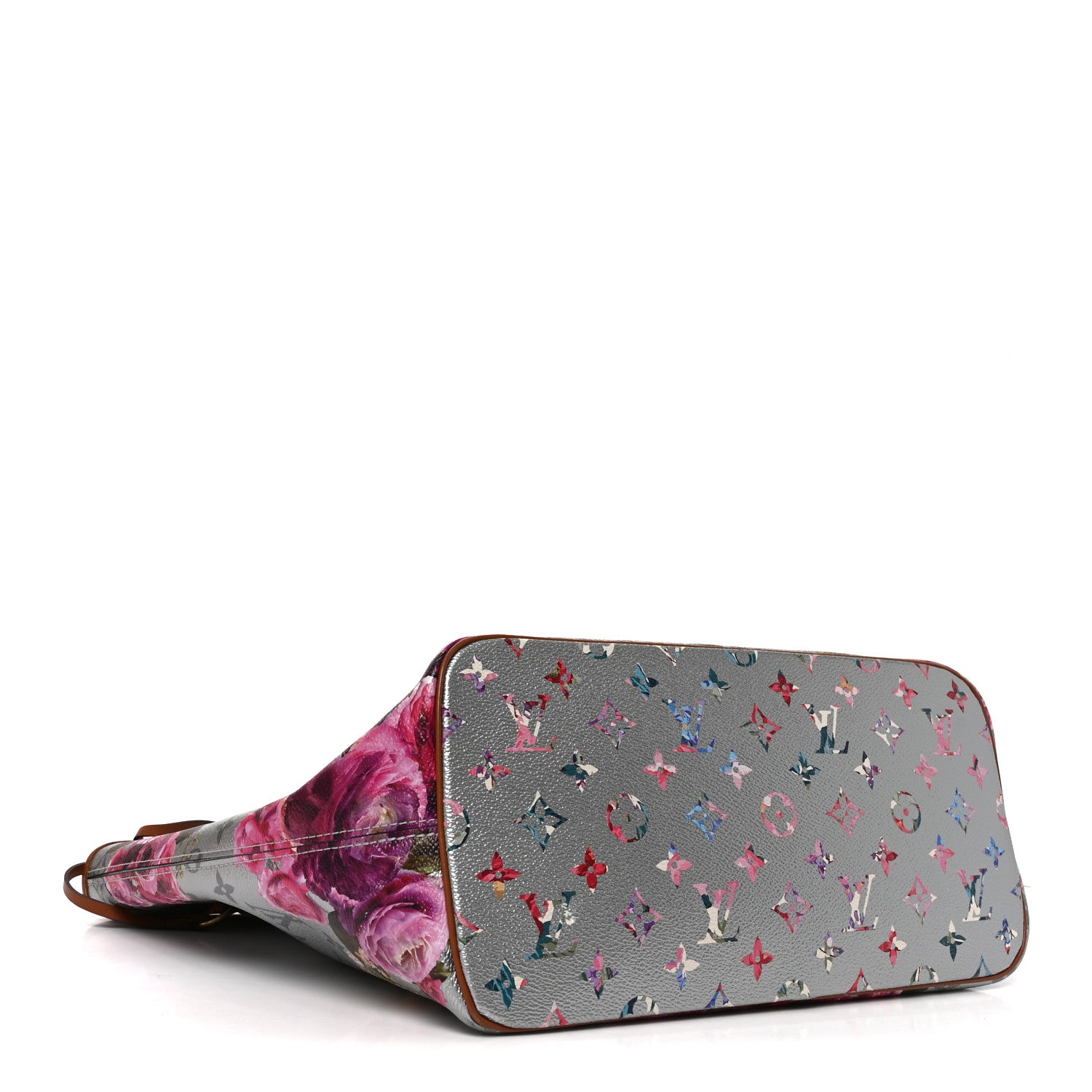 Louis Vuitton Metallic Monogram LV Garden Neverfull MM Silver 5 of 10