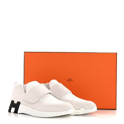 Hermes Suede Goatskin Mesh Fabric H Sneakers 38 White 20 of 20