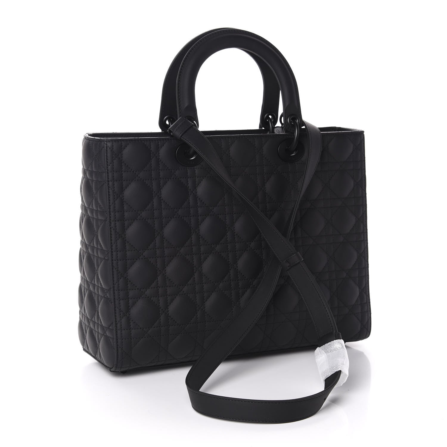 Christian Dior Ultra Matte Calfskin Cannage Large Lady Dior Black 3 of 10