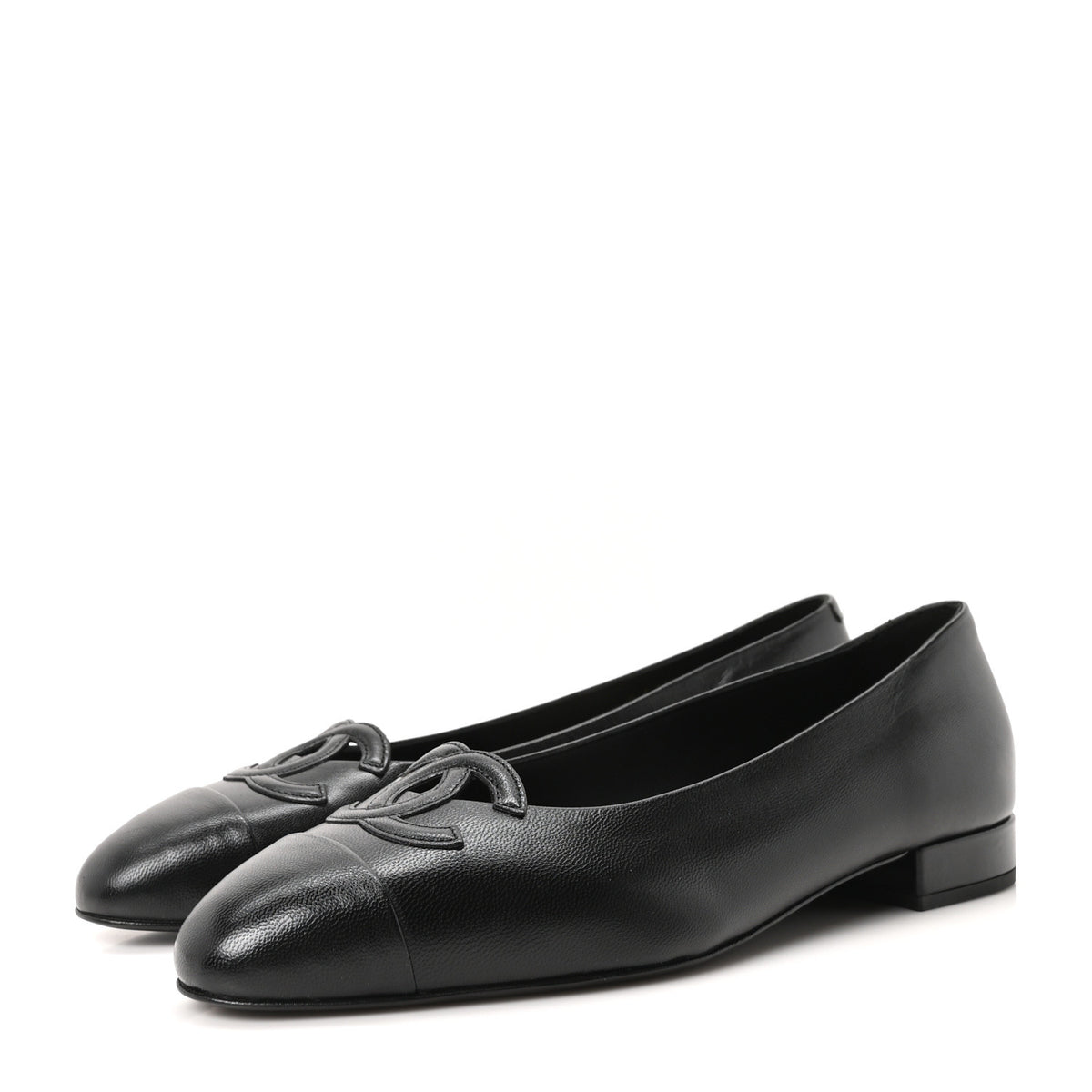 Goatskin CC Ballet Flats 38 Black