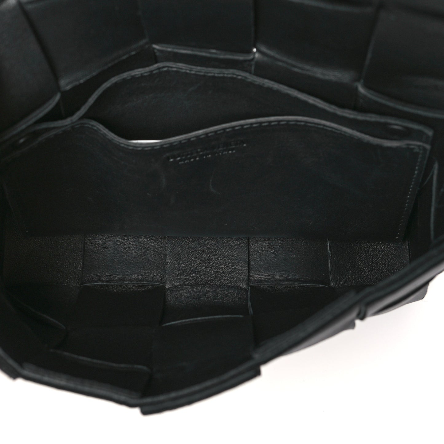 Lambskin Maxi Intreccio Small Cassette Crossbody Bag Black