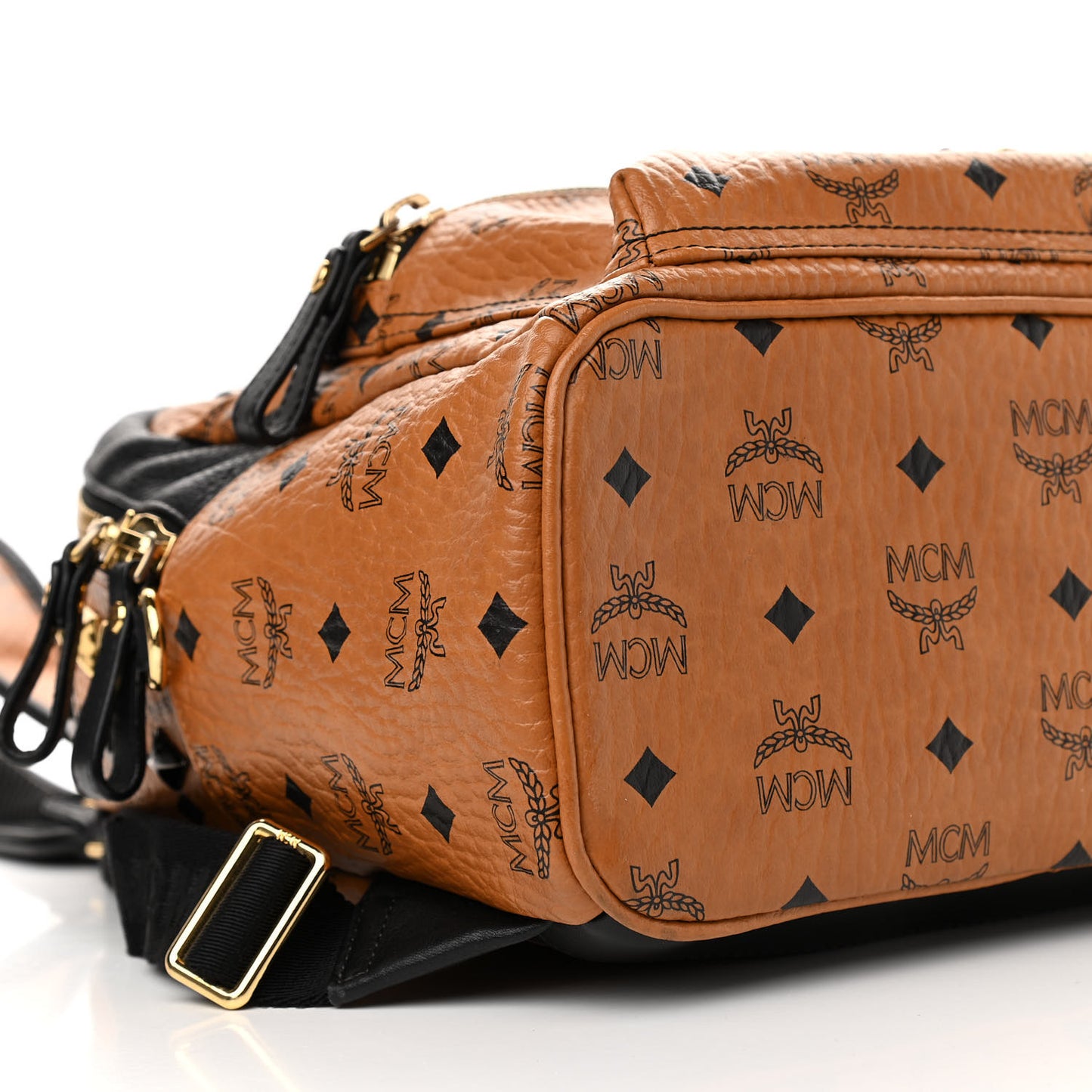 Visetos Studded Colorblock Small Stark Brock Backpack Cognac Black