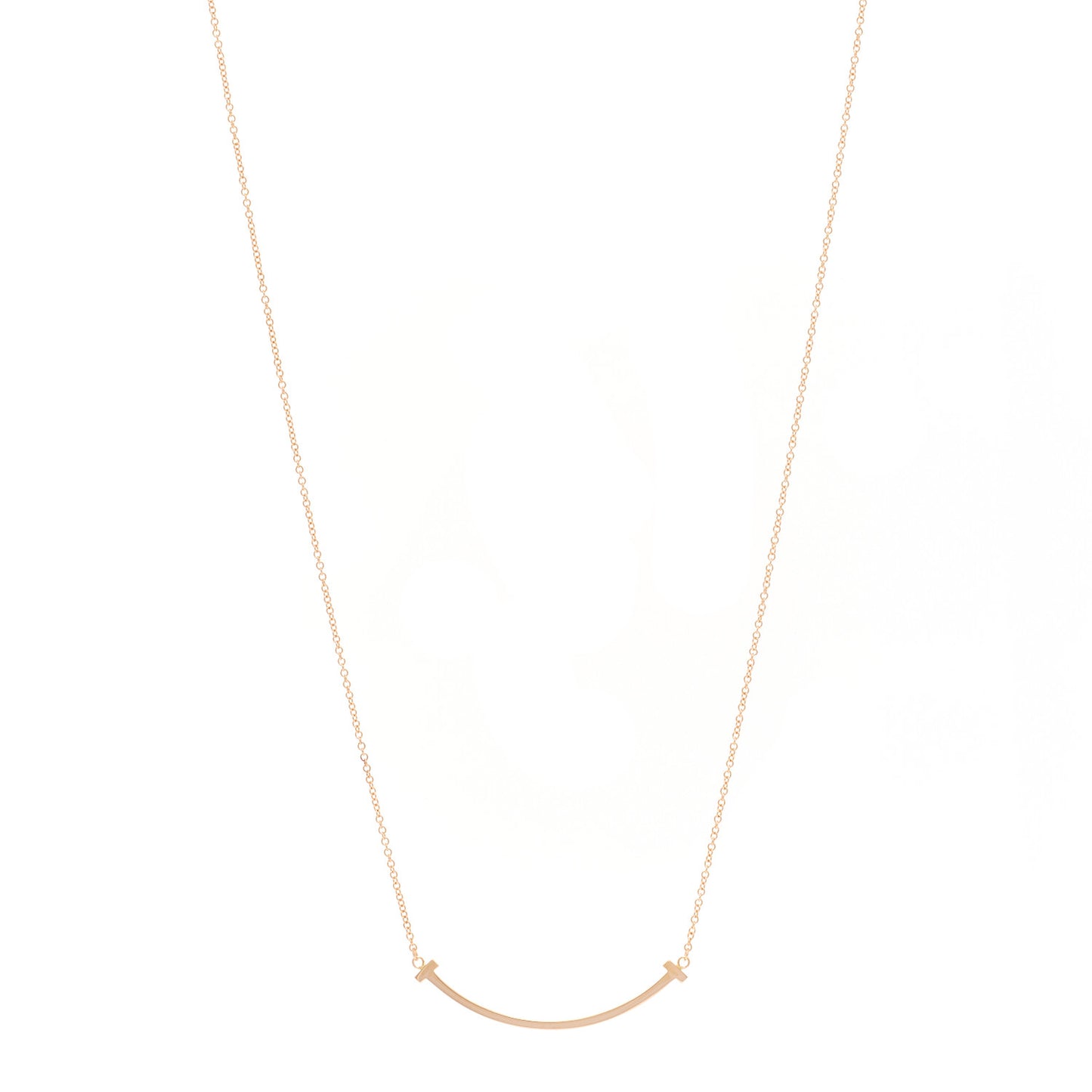 18K Rose Gold Small T Smile Pendant Necklace