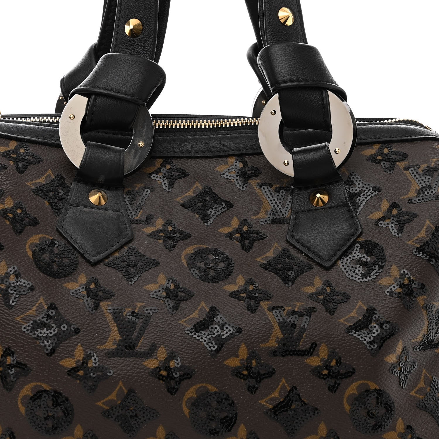 Louis Vuitton Monogram Sequins Eclipse Speedy 28 Black 7 of 10