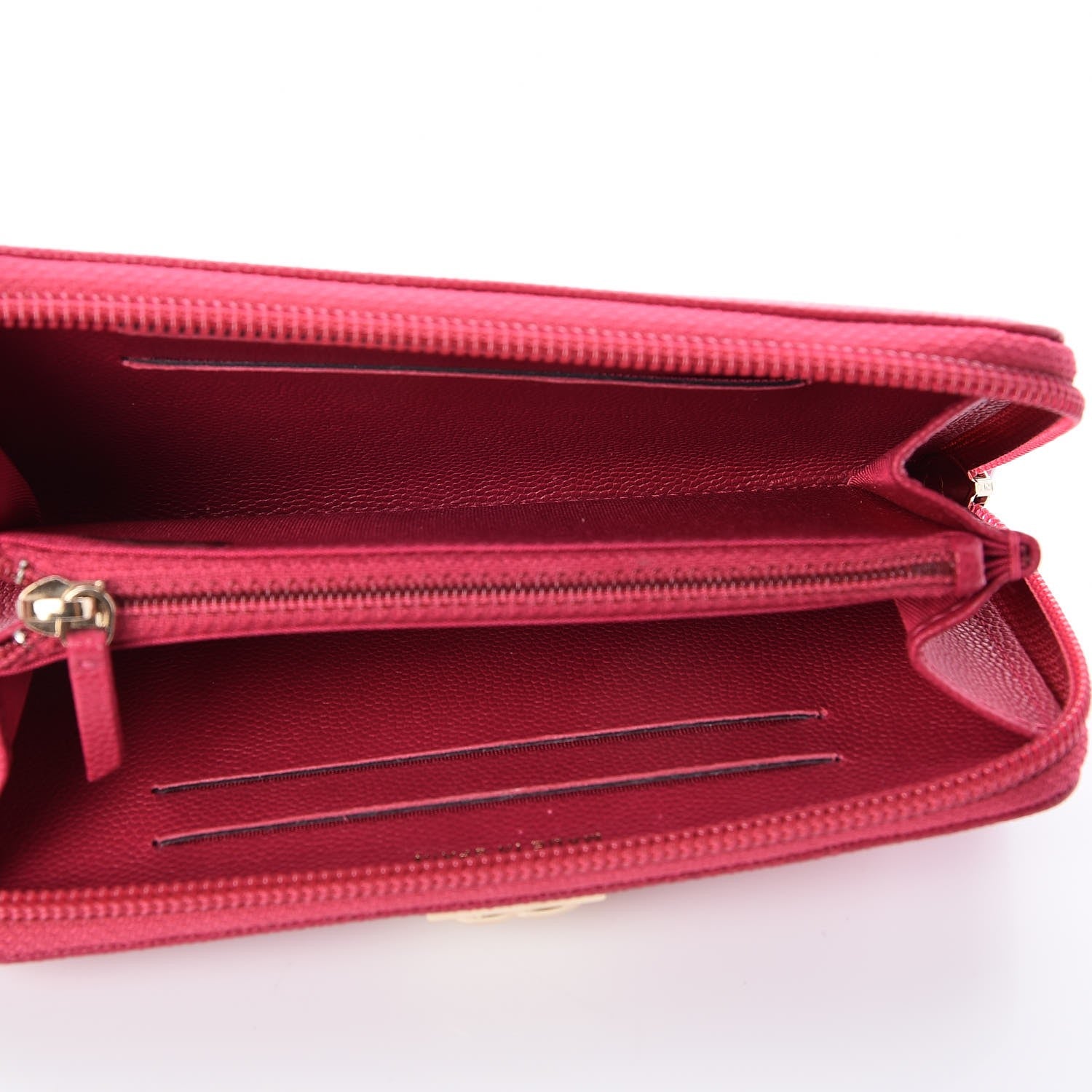 Chanel Caviar Quilted Small Boy Zip Around Wallet Fuchsia 5 of 8