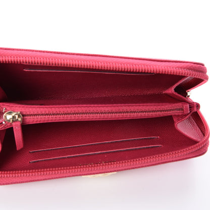 Chanel Caviar Quilted Small Boy Zip Around Wallet Fuchsia 5 of 8