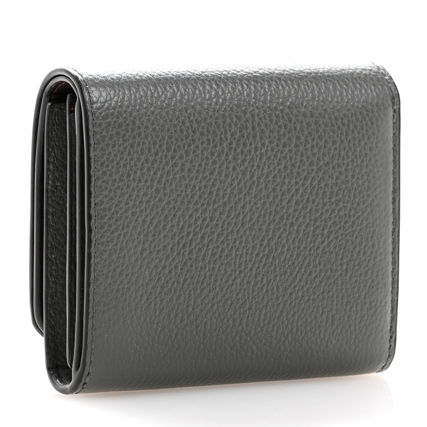 Mulberry Small Classic Grain Small Continental French Purse Wallet Charcoal 3 of 9