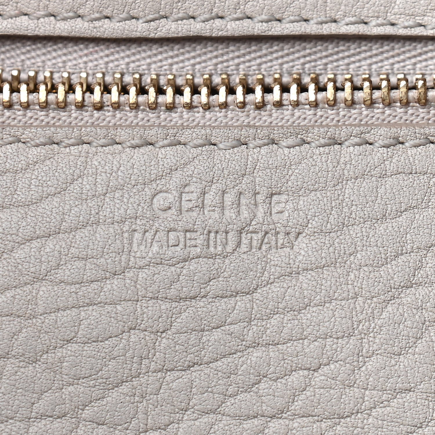 Celine Crisped Calfskin Tie Knot Small Tote Chalk 8 of 11