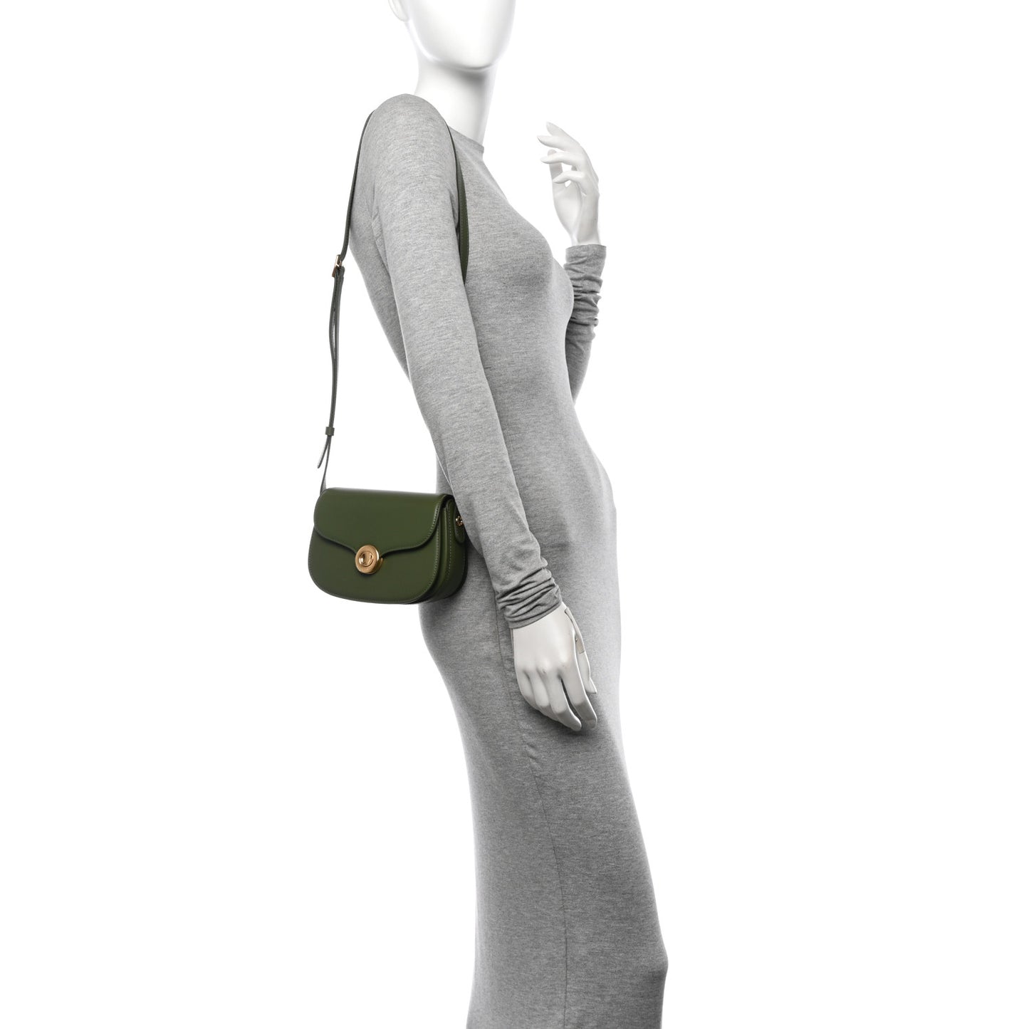 Smooth Calfskin Mini Ghiera Bag Dark Lichen Green Kummel