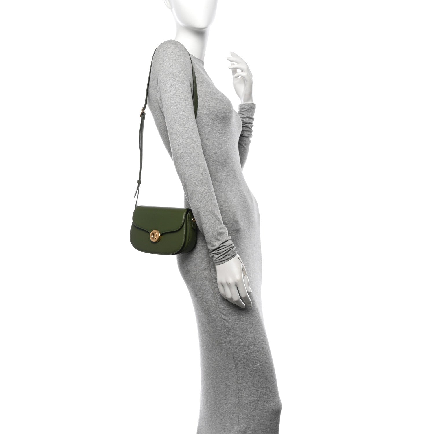 Loro Piana Smooth Calfskin Mini Ghiera Bag Dark Lichen Green Kummel 2 of 9