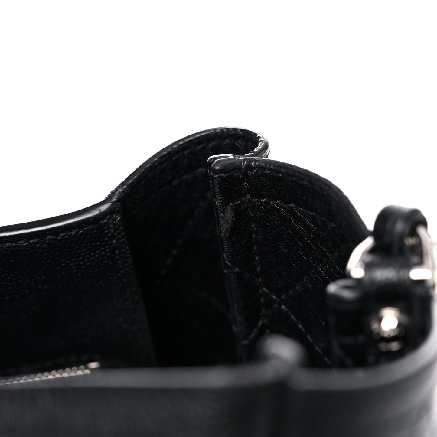 Caviar Stitched Large Shopping Tote Black