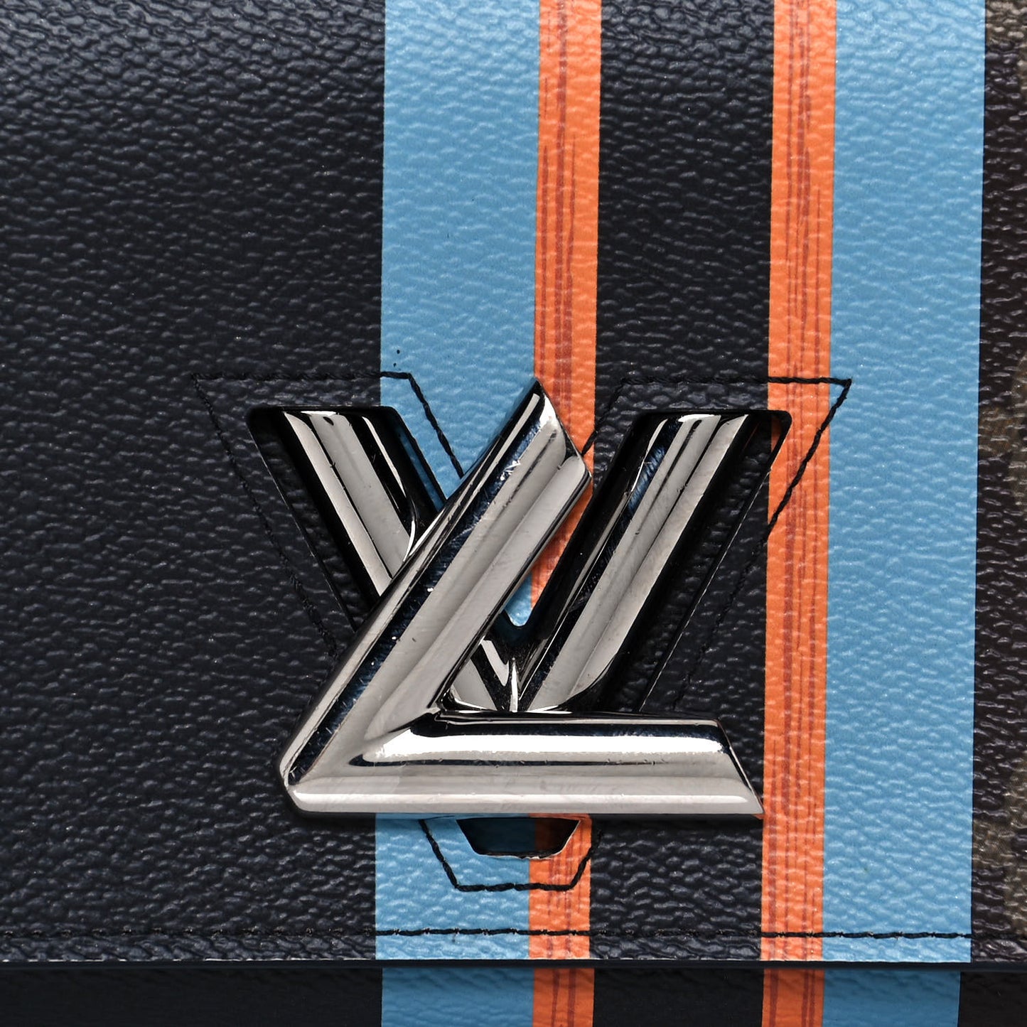 Monogram Stripe Twist Chain Wallet