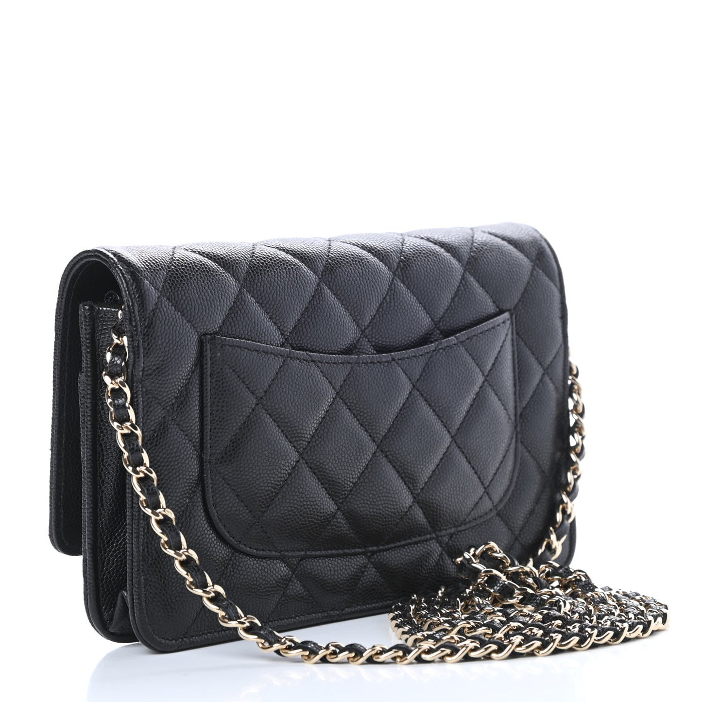 Caviar Quilted Coco Candy Wallet On Chain WOC Black