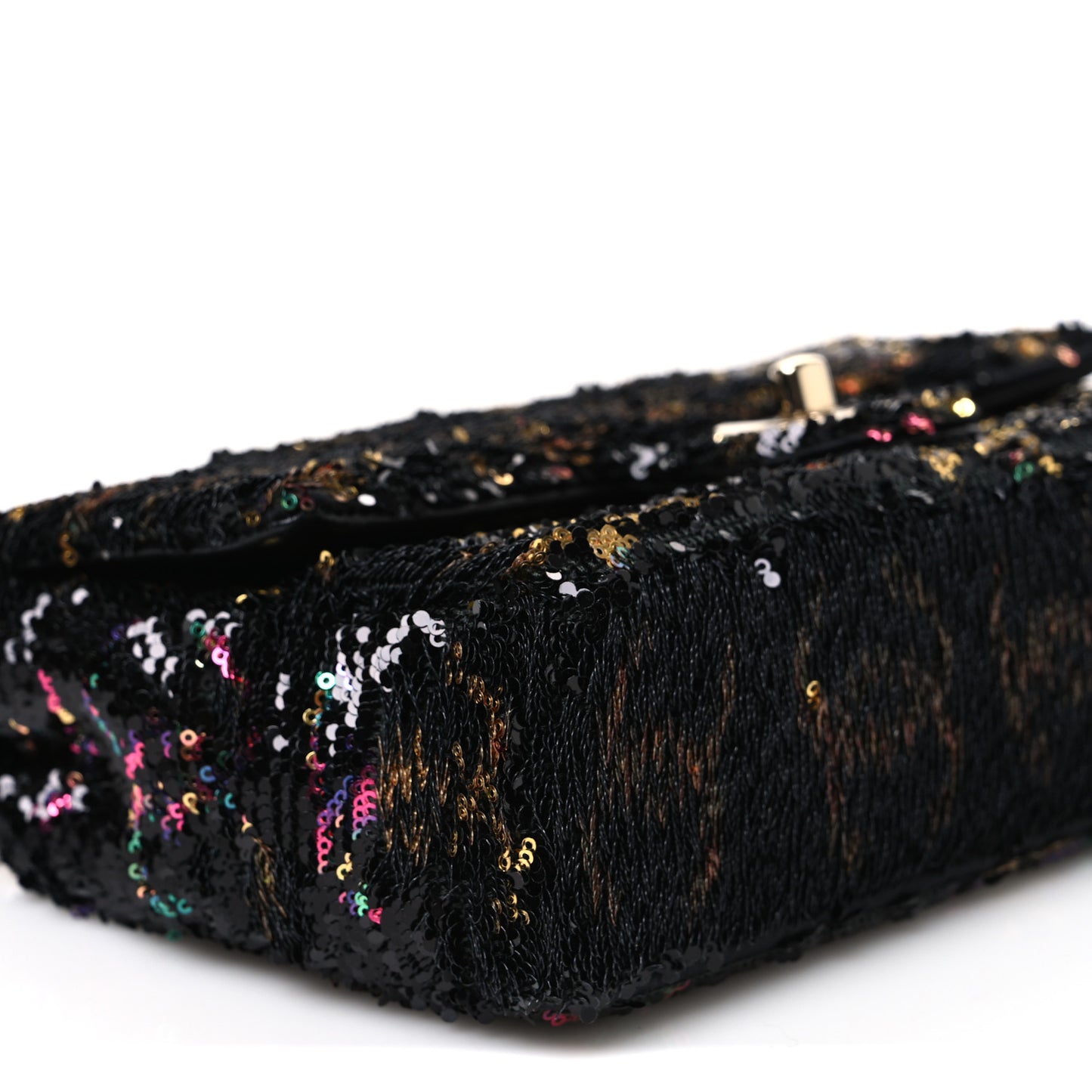 Sequin CC Small Single Flap Black Multicolor