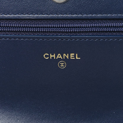 Chanel Denim Quilted Chanel 19 Wallet On Chain WOC Blue 6 of 10