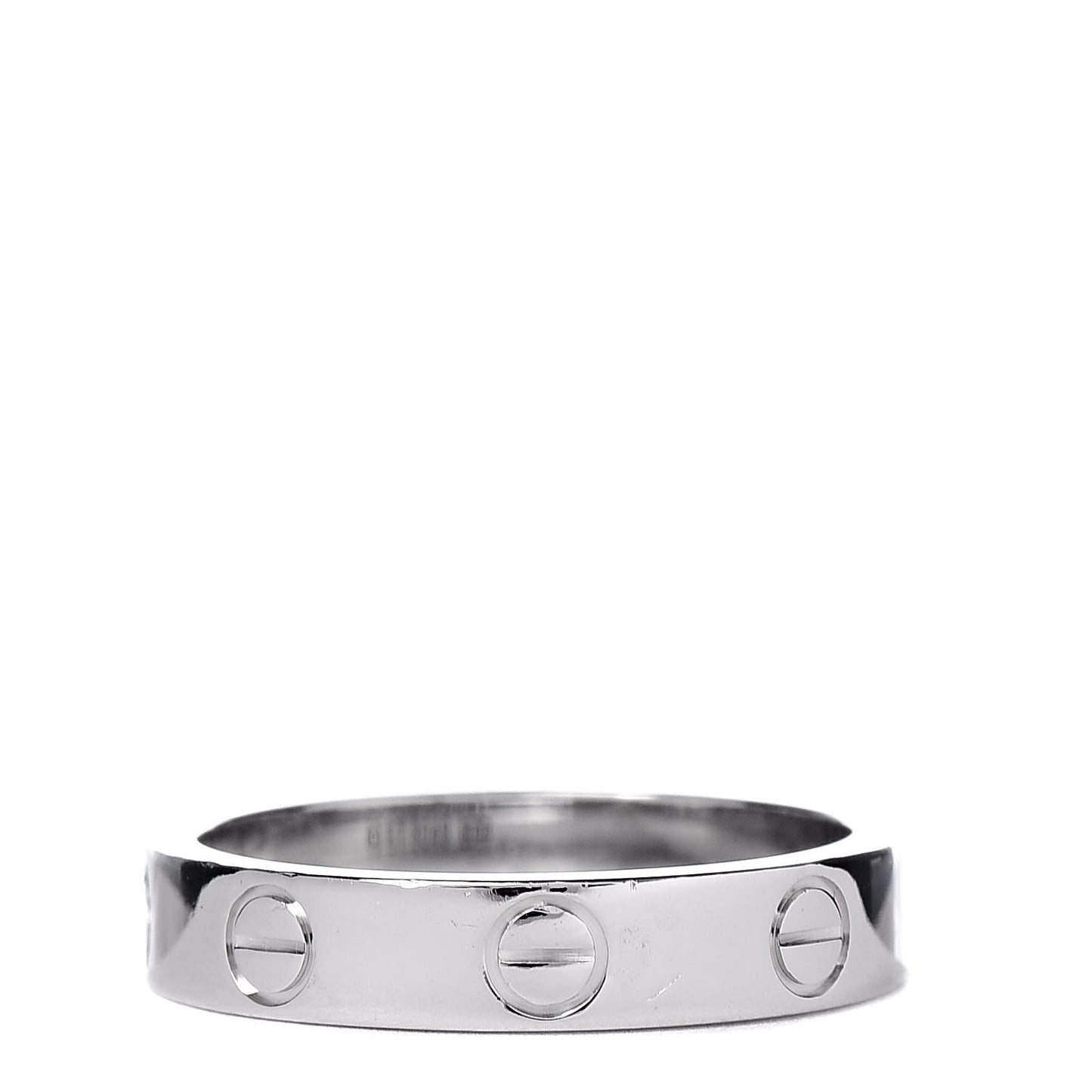 18K White Gold 3.5mm LOVE Wedding Band Ring 49 5