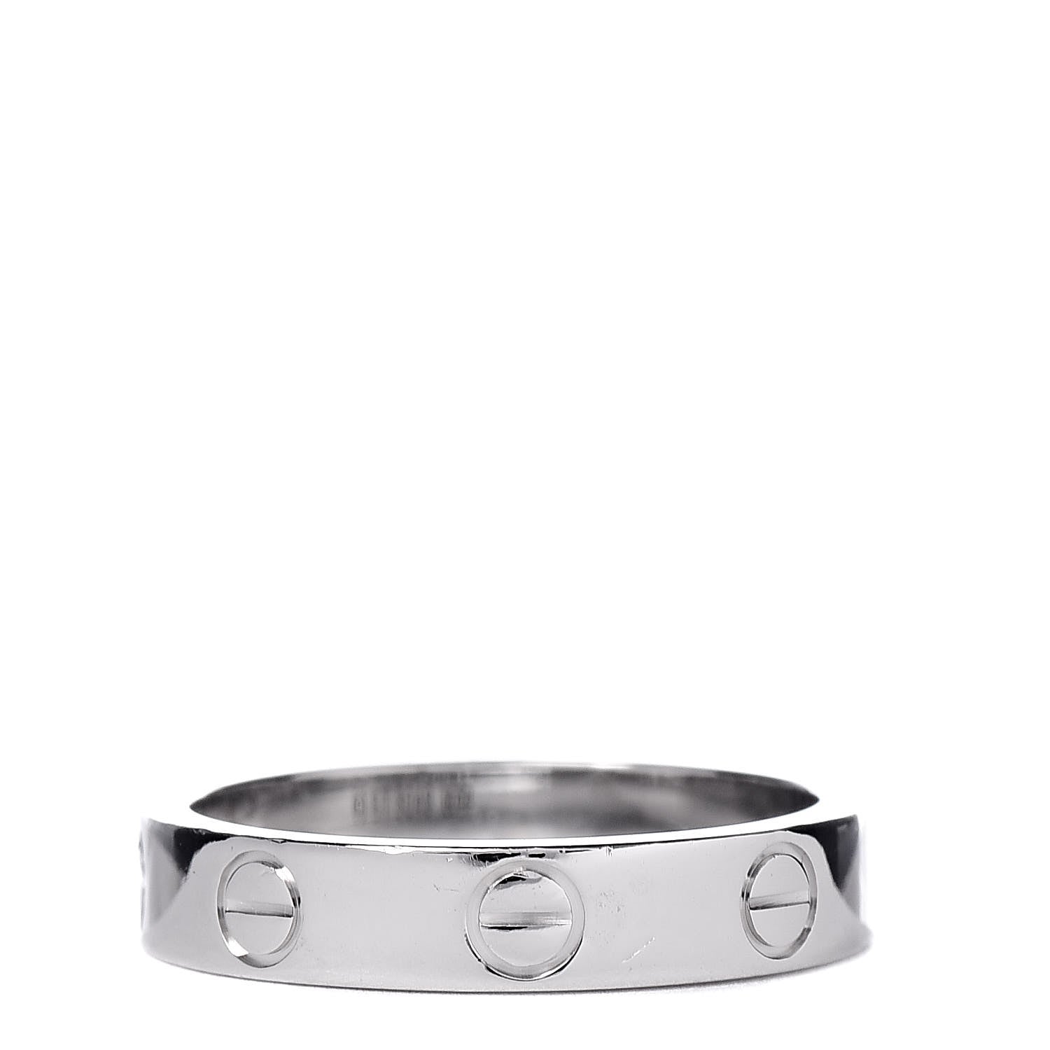 Cartier 18K White Gold 3.5mm LOVE Wedding Band Ring 49 5 3 of 4