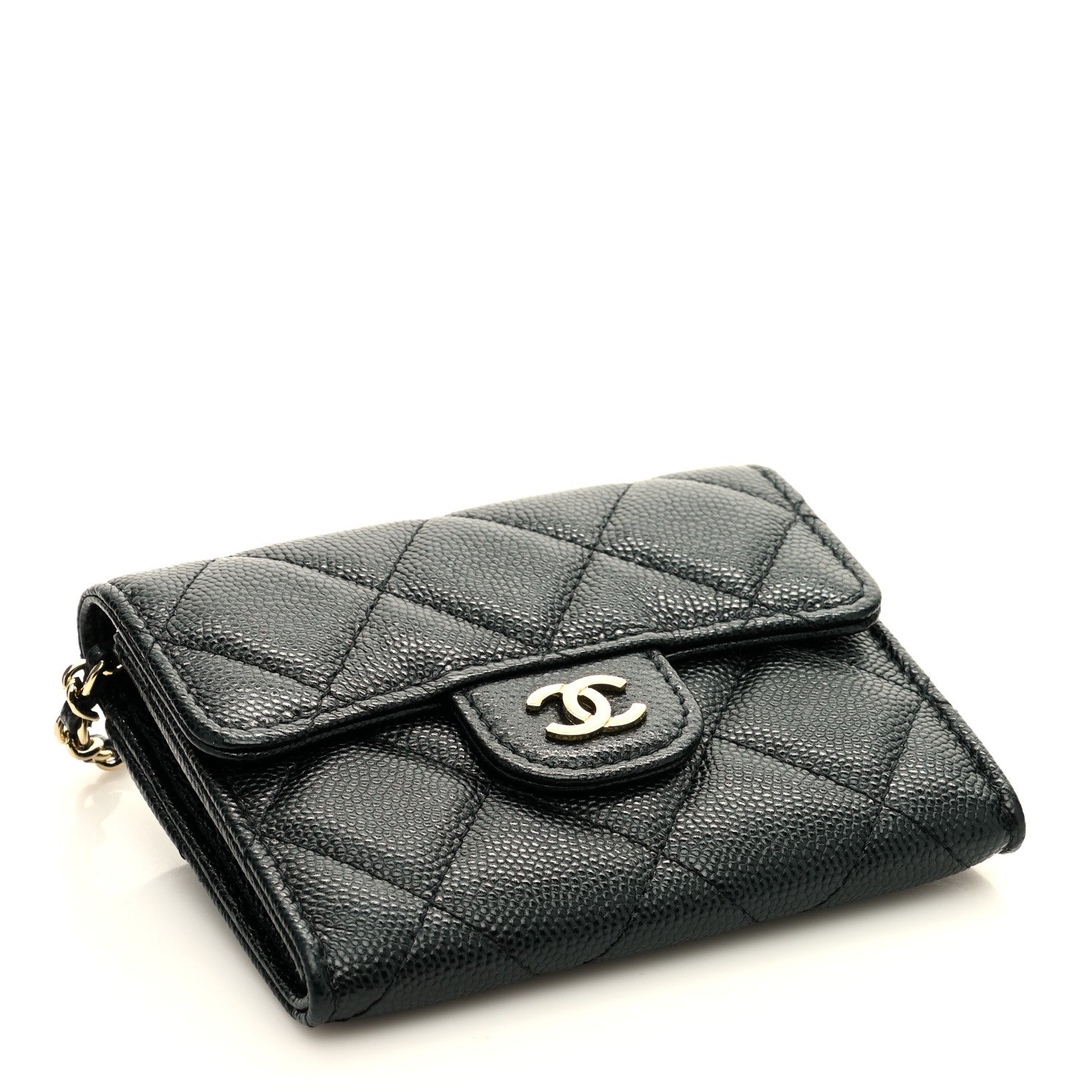 Chanel Caviar Quilted Flap Card Holder On Chain Black 4 of 8