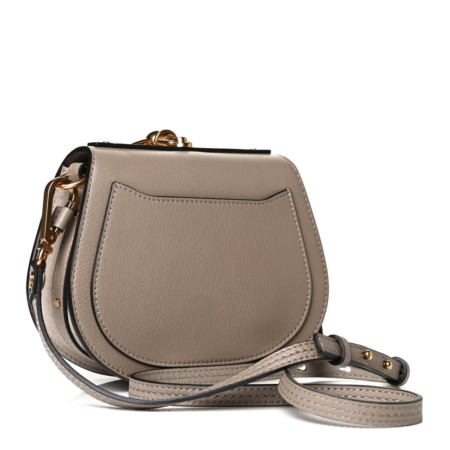 Calfskin Suede Small Nile Bracelet Bag Motty Grey