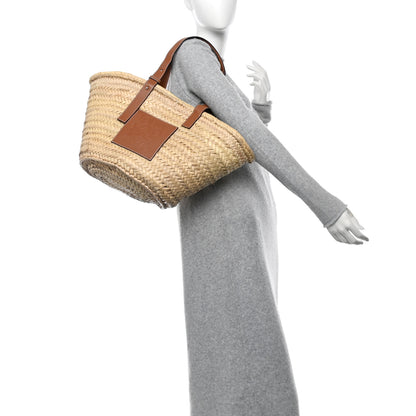 Loewe Raffia Basket Tote Bag Natural Tan 3 of 9